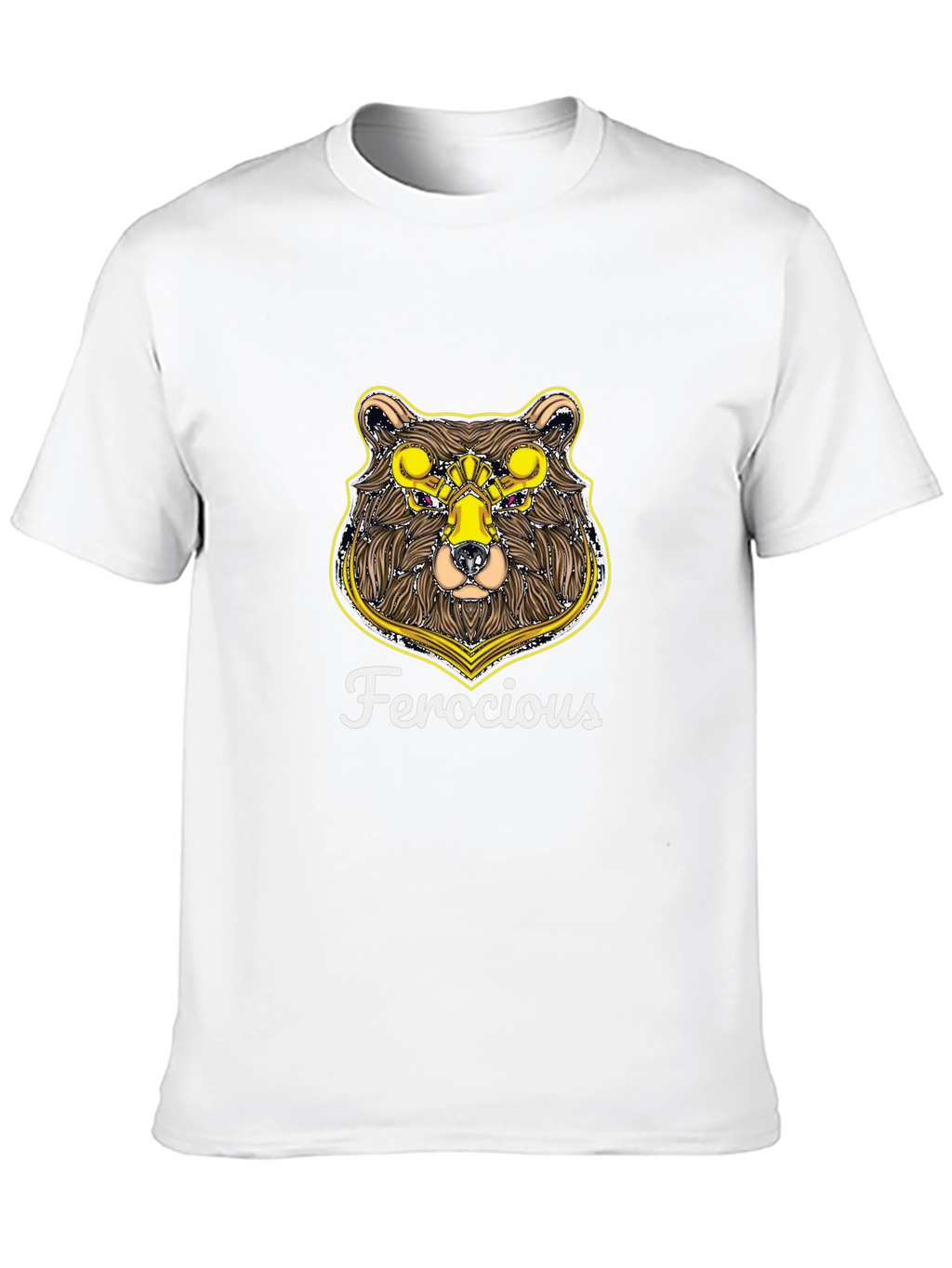 Ferocious Bear Graphic Print Black T-Shirt