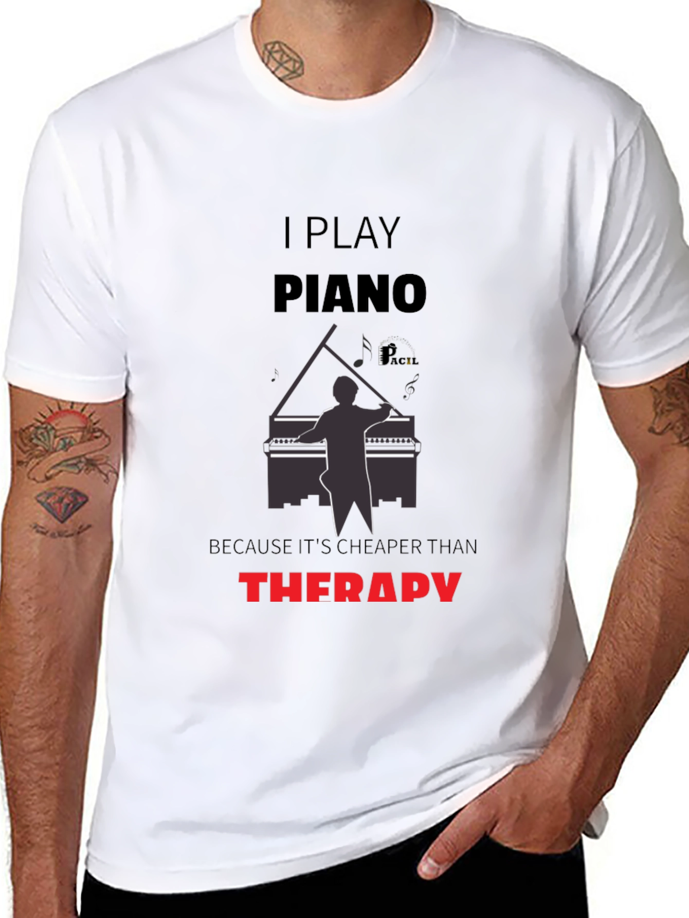 Piano Player Therapy Funny Mens T-Shirt