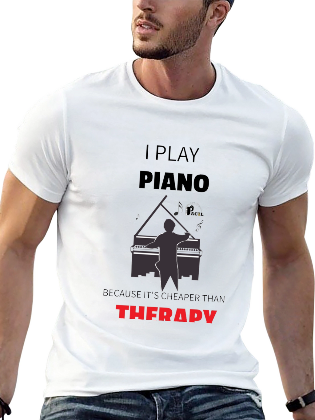 Piano Player Therapy Funny Mens T-Shirt