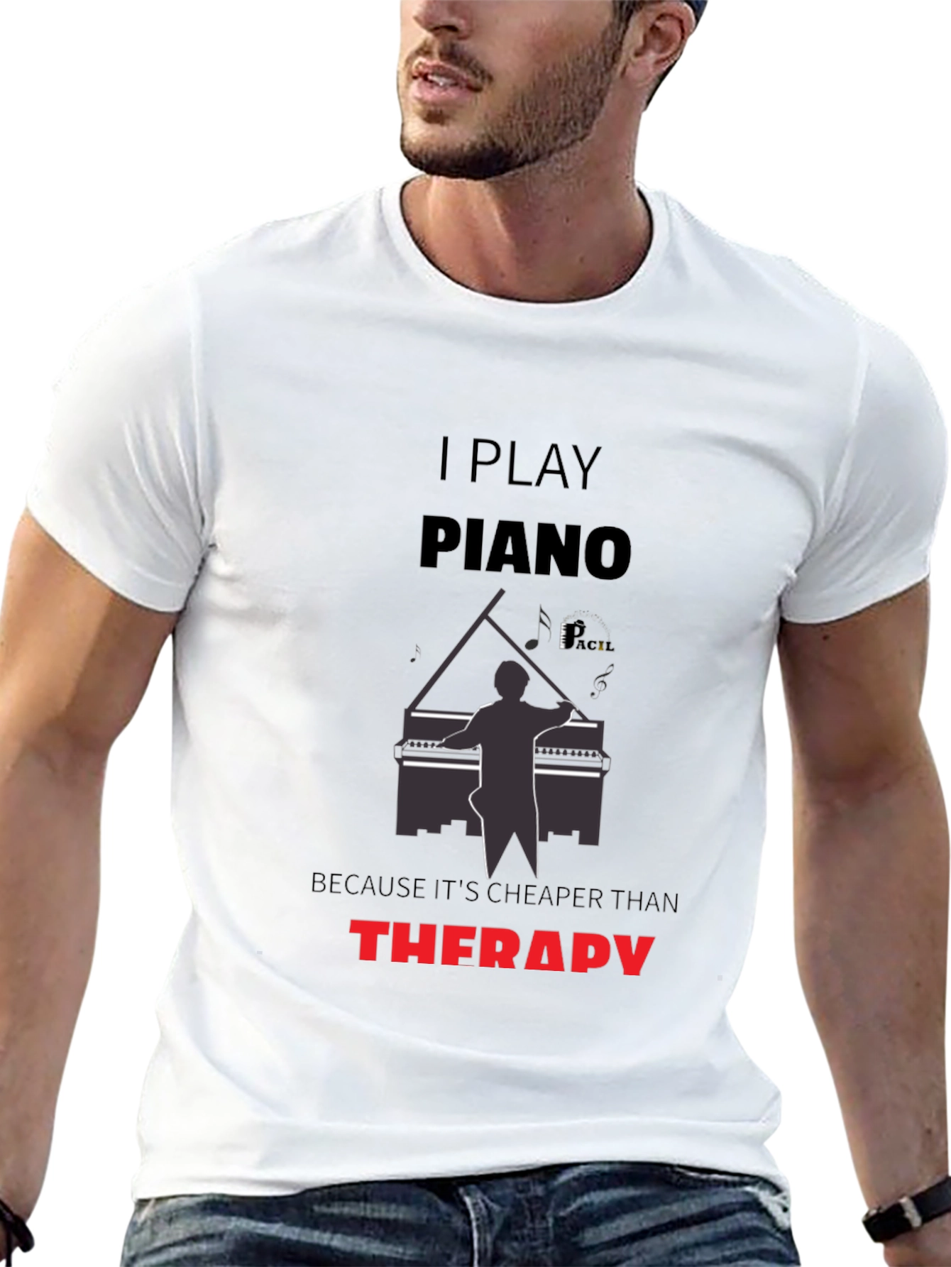 Piano Player Therapy Funny Mens T-Shirt