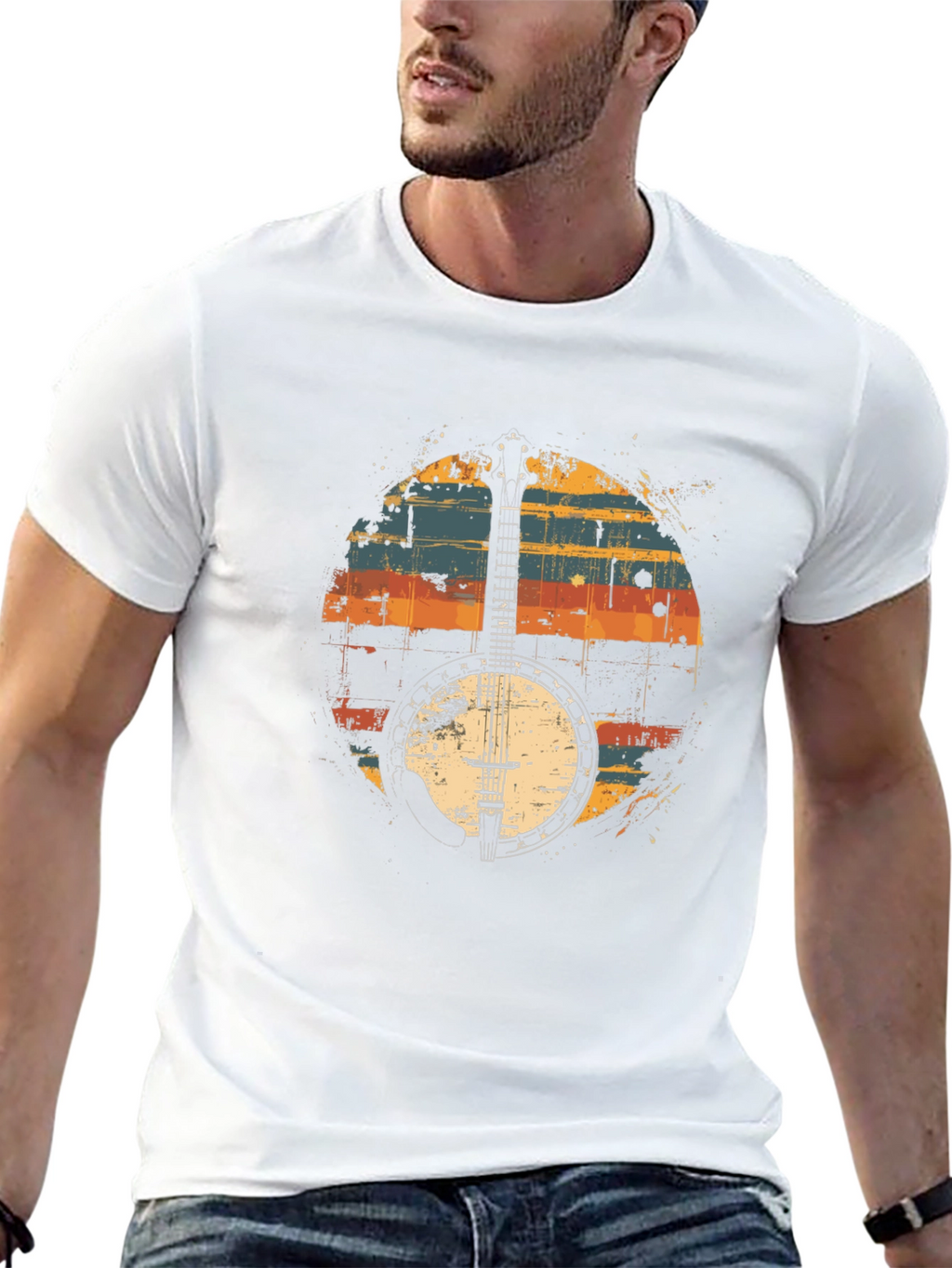 Retro Banjo Graphic T-Shirt - Classic Musician Tee