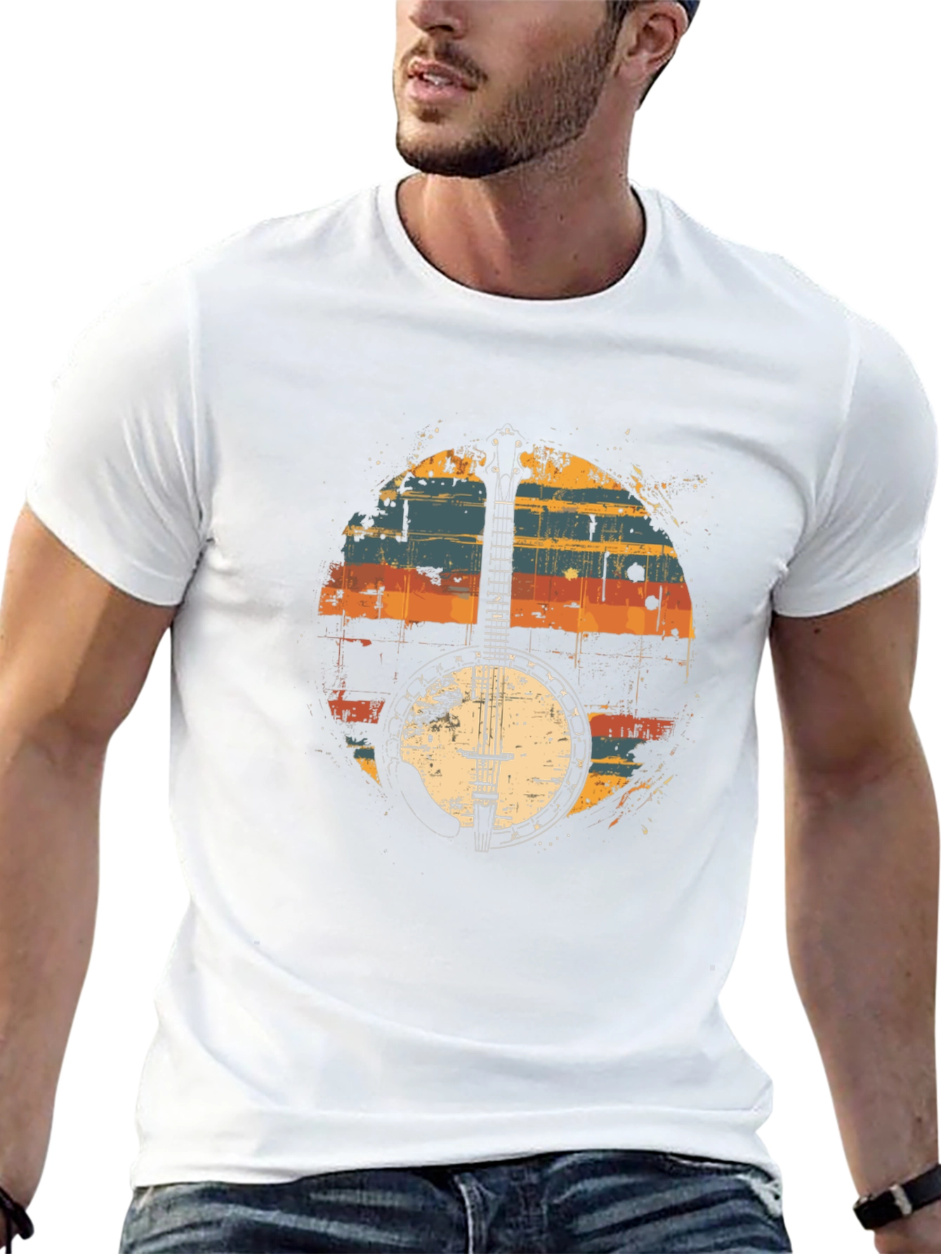 Retro Banjo Graphic T-Shirt - Classic Musician Tee