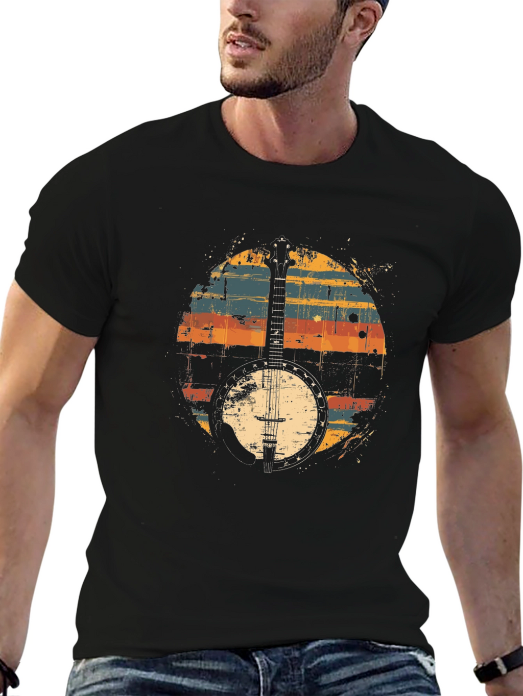 Retro Banjo Graphic T-Shirt - Classic Musician Tee
