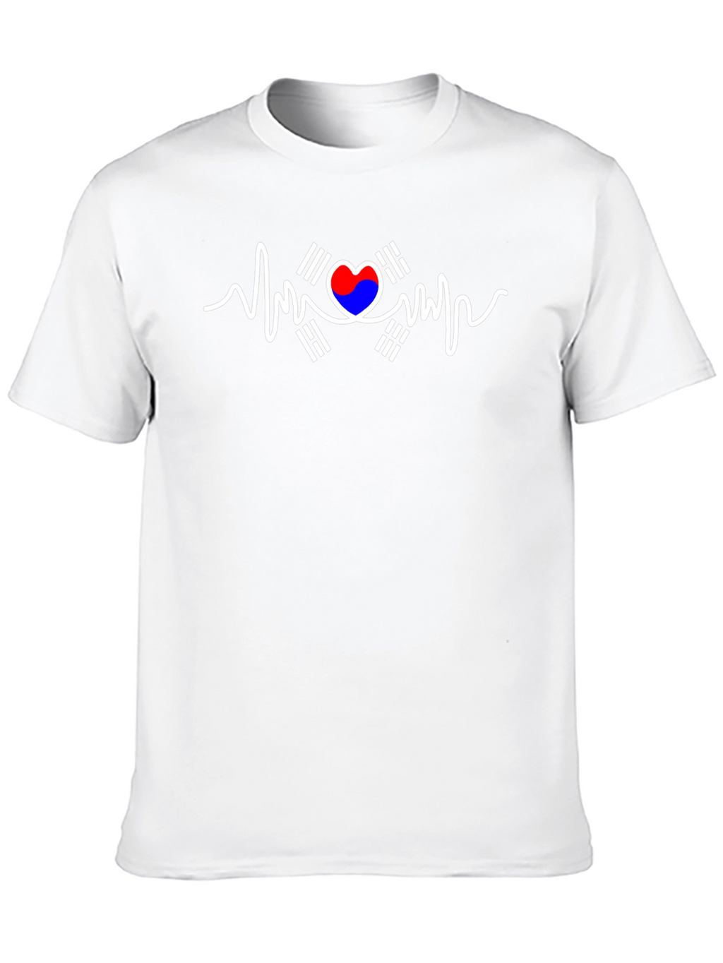 Heartbeat South Korea Flag Graphic T-Shirt