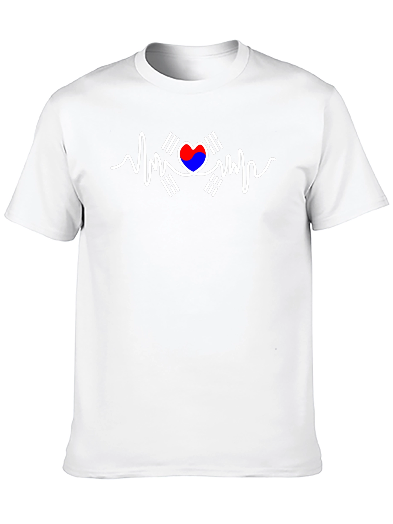 Heartbeat South Korea Flag Graphic T-Shirt