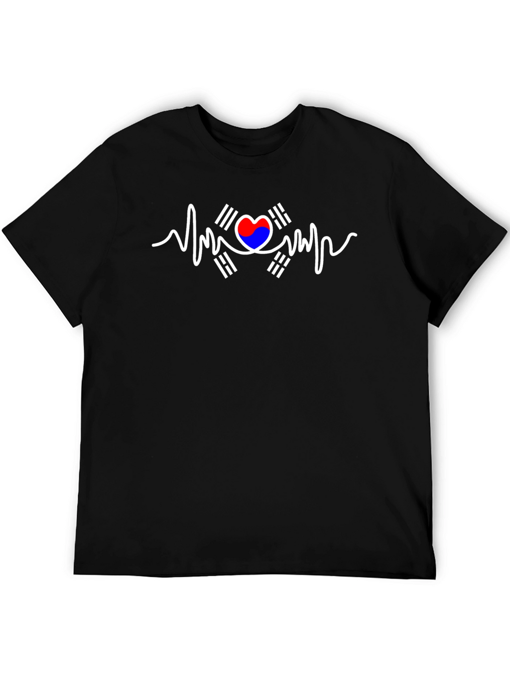Heartbeat South Korea Flag Graphic T-Shirt