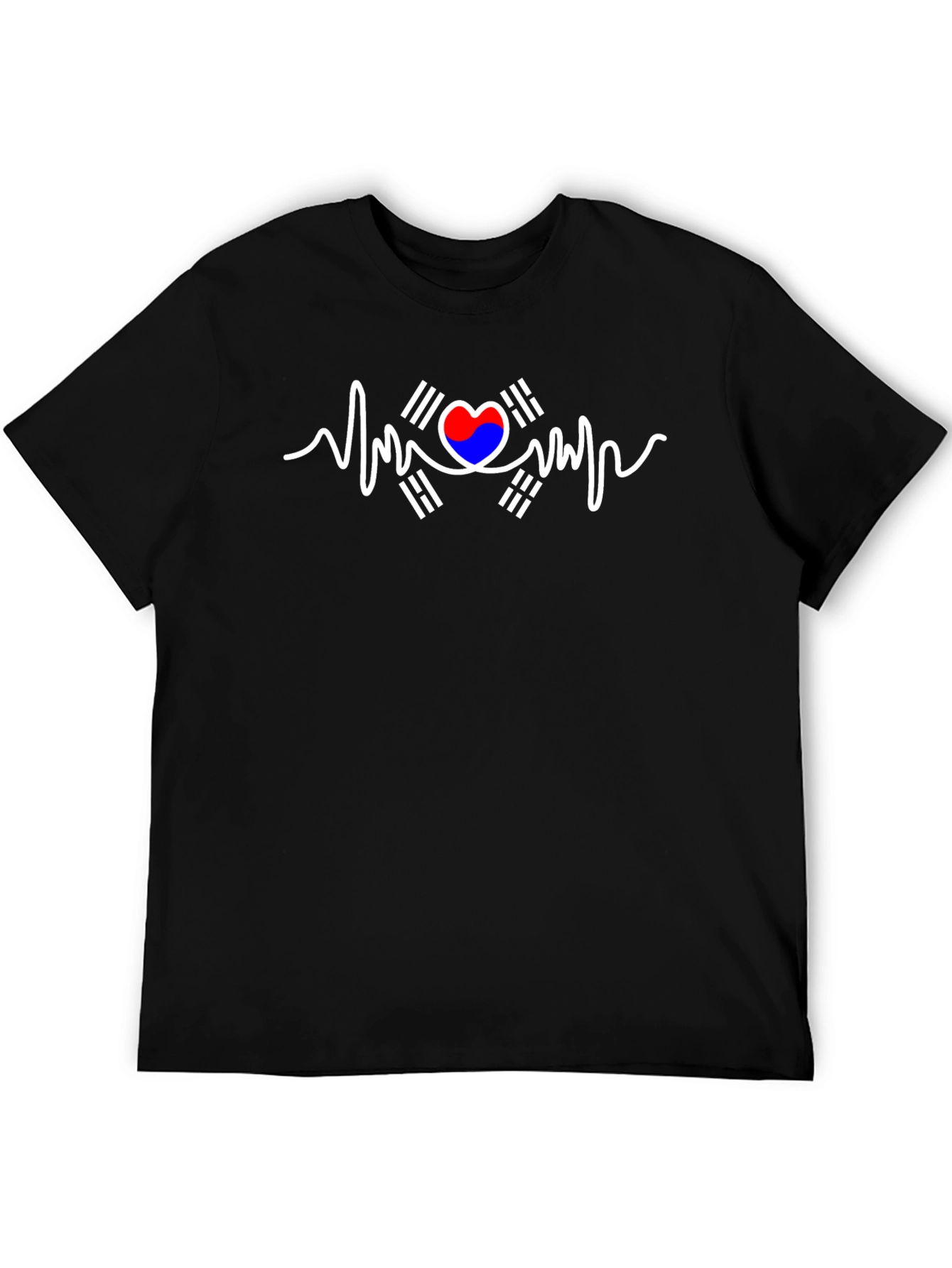 Heartbeat South Korea Flag Graphic T-Shirt