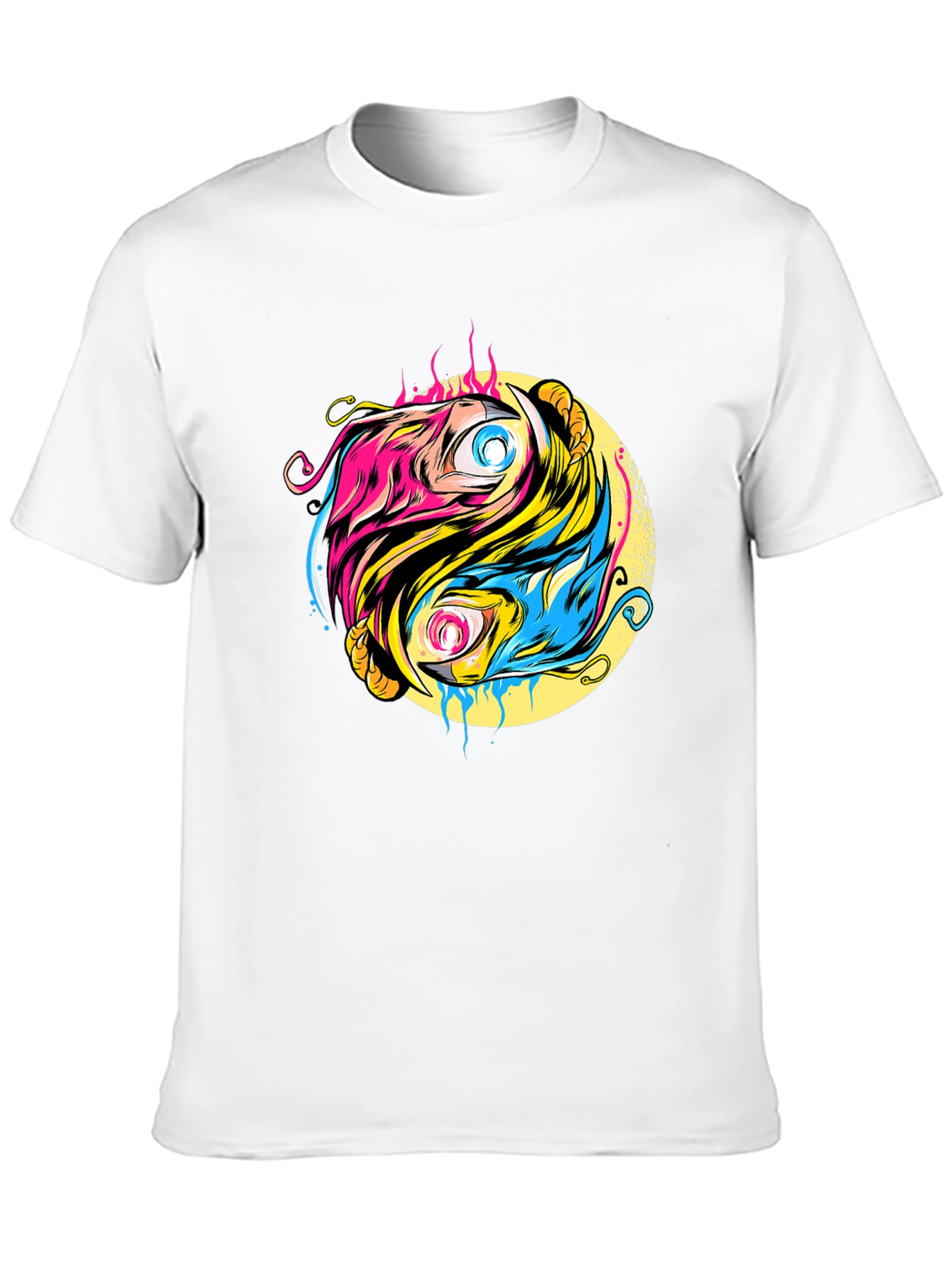 Yin Yang Eye Graphic Black T-Shirt