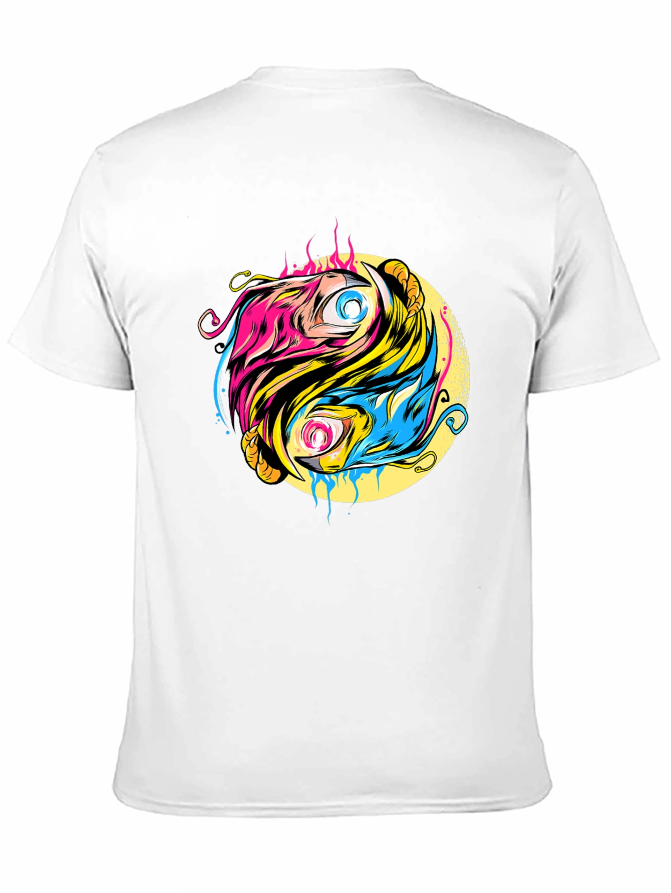 Yin Yang Eye Graphic Black T-Shirt