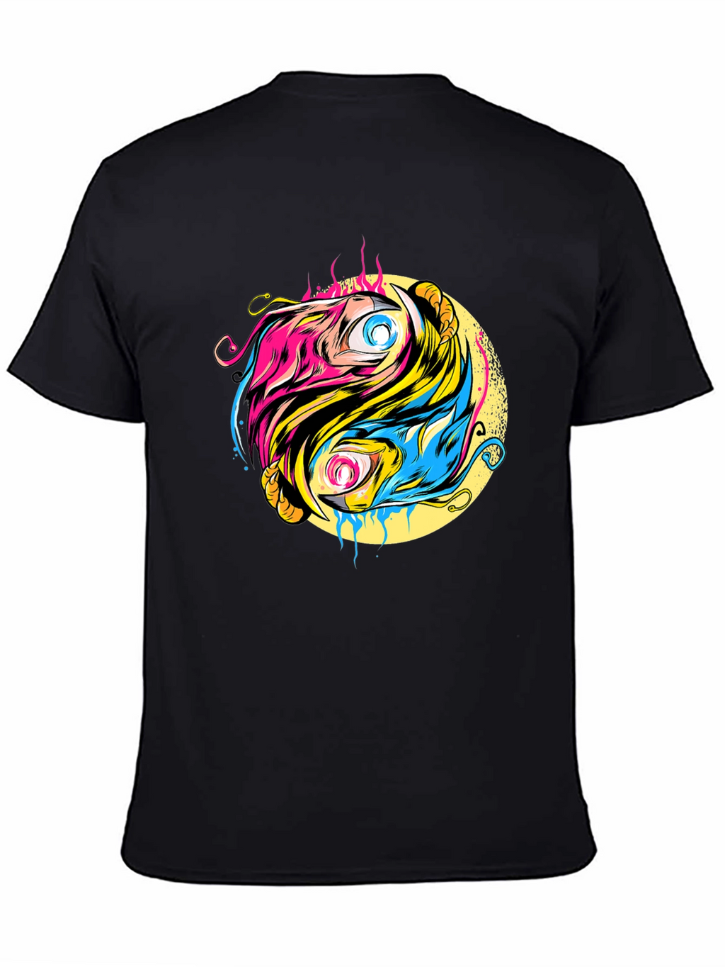 Yin Yang Eye Graphic Black T-Shirt