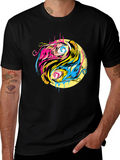 Yin Yang Eye Graphic Black T-Shirt