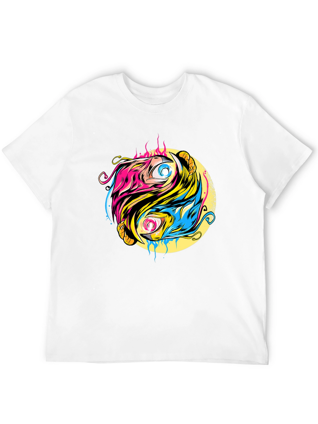 Yin Yang Eye Graphic Black T-Shirt