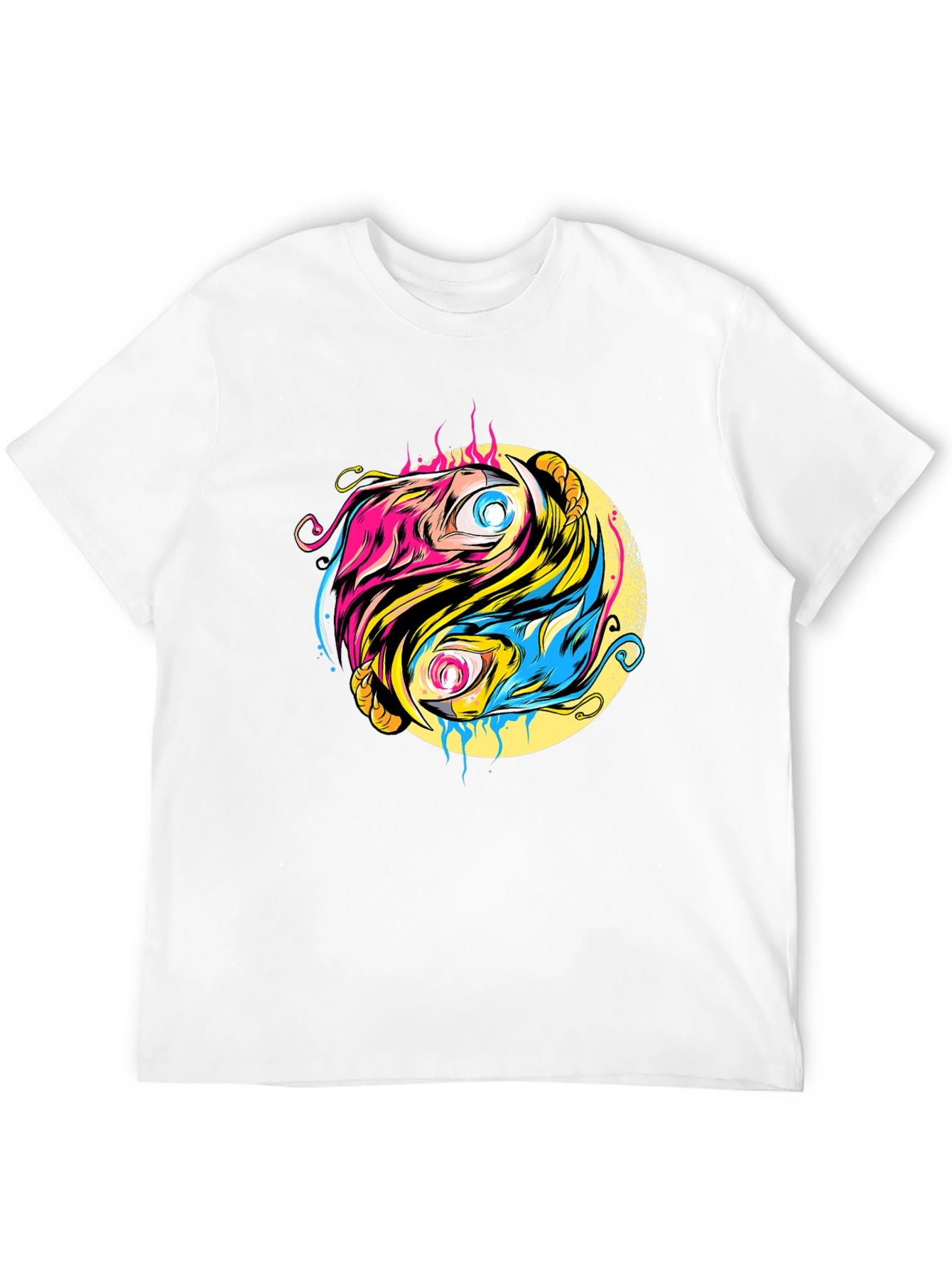 Yin Yang Eye Graphic Black T-Shirt