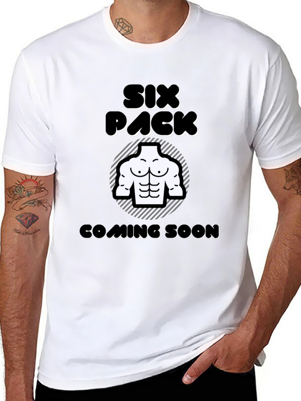 Six Pack Coming Soon Mens T-Shirt