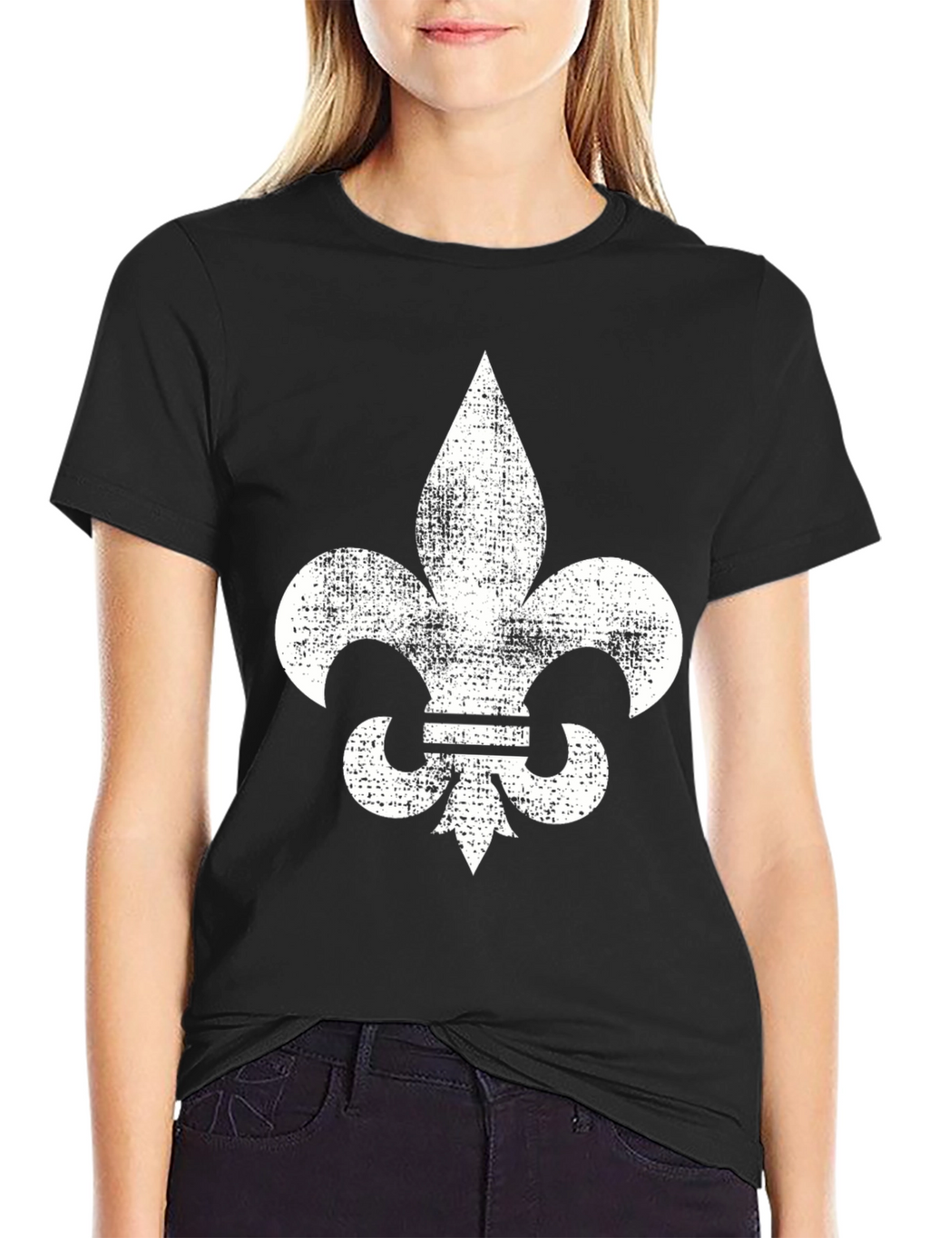 Fleur-de-lis Graphic Tee - Distressed Print
