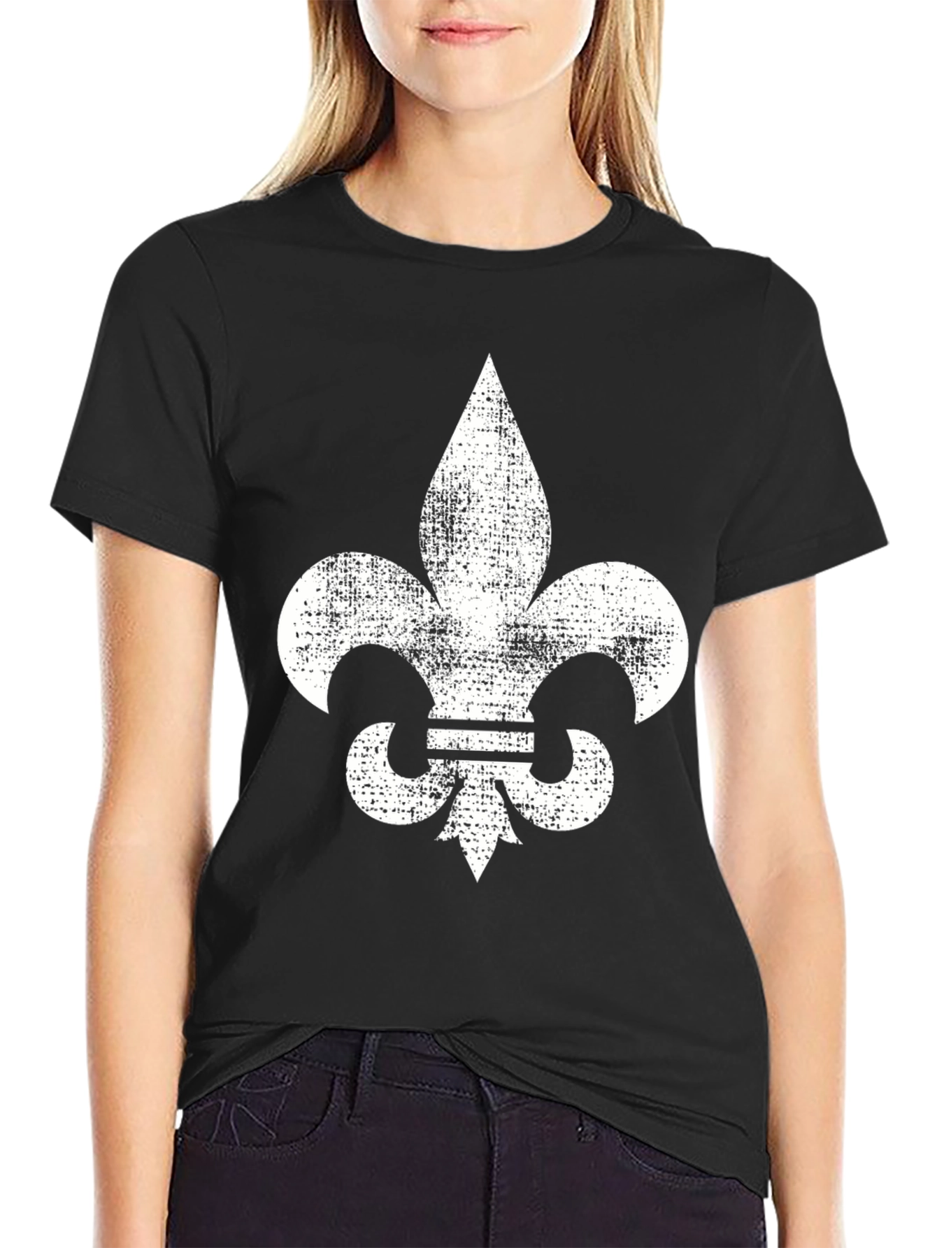 Fleur-de-lis Graphic Tee - Distressed Print