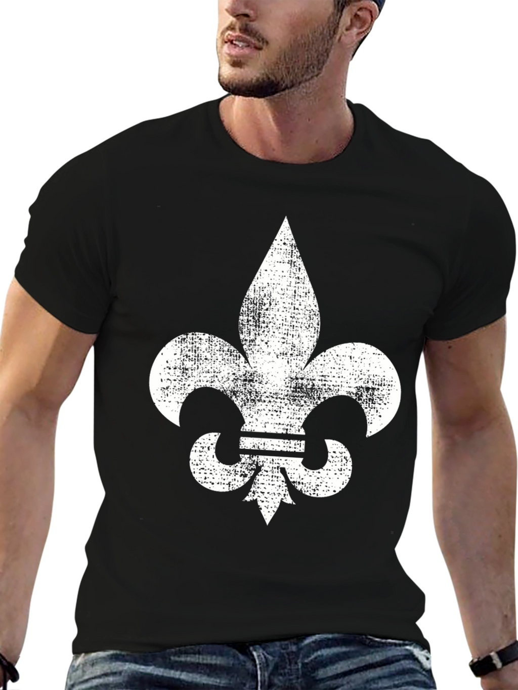 Fleur-de-lis Graphic Tee - Distressed Print