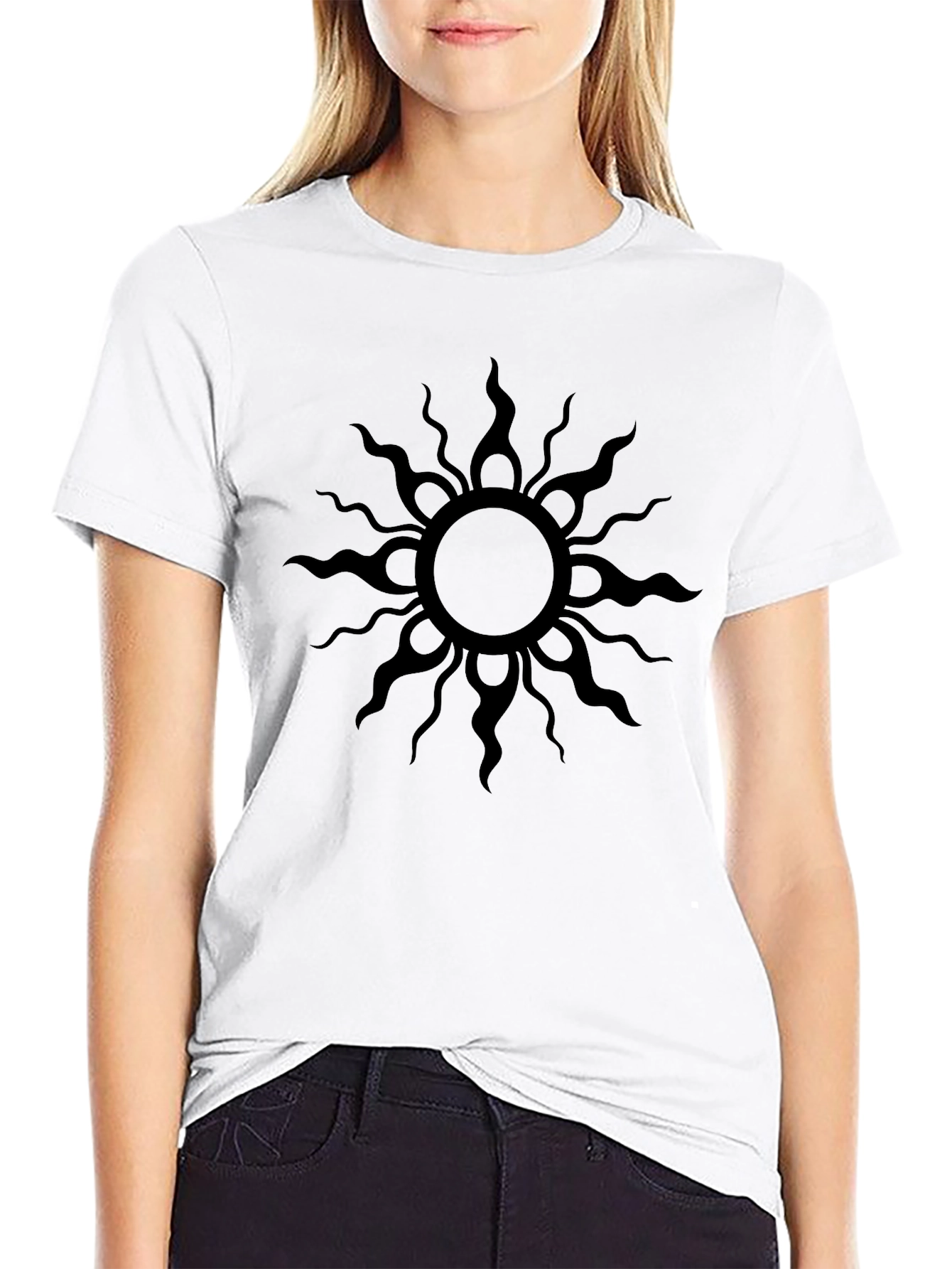 Black Sun Graphic Tee - Mens Casual Shirt