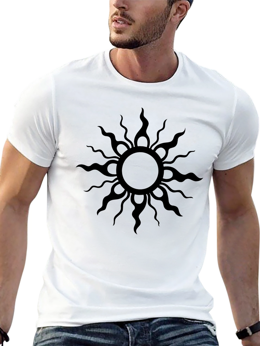 Black Sun Graphic Tee - Mens Casual Shirt
