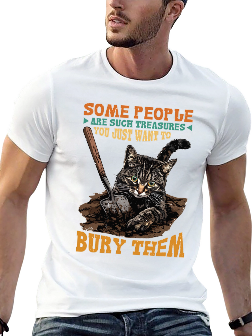 Funny Cat T-Shirt - Bury Them Humor Tee