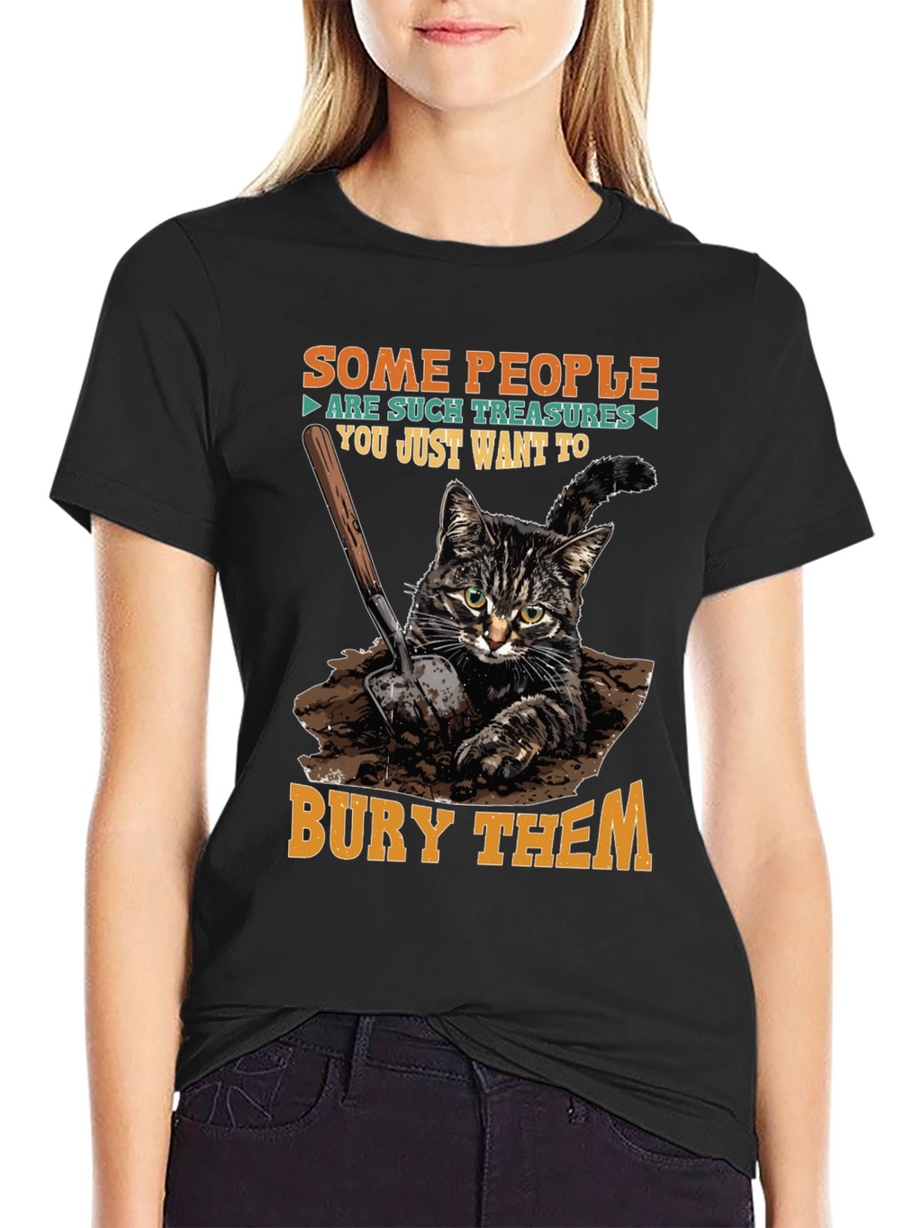 Funny Cat T-Shirt - Bury Them Humor Tee