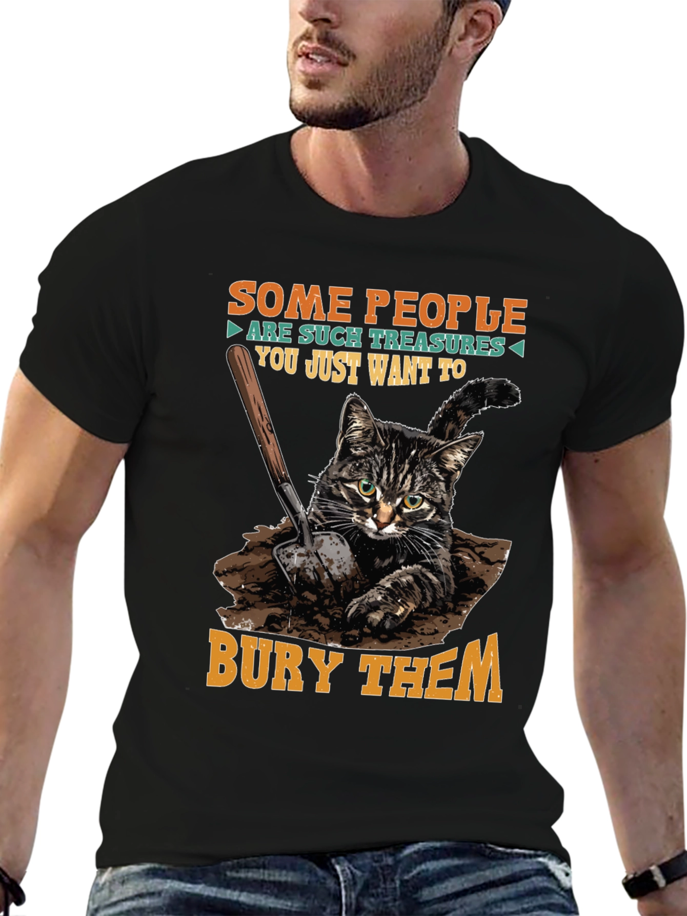 Funny Cat T-Shirt - Bury Them Humor Tee