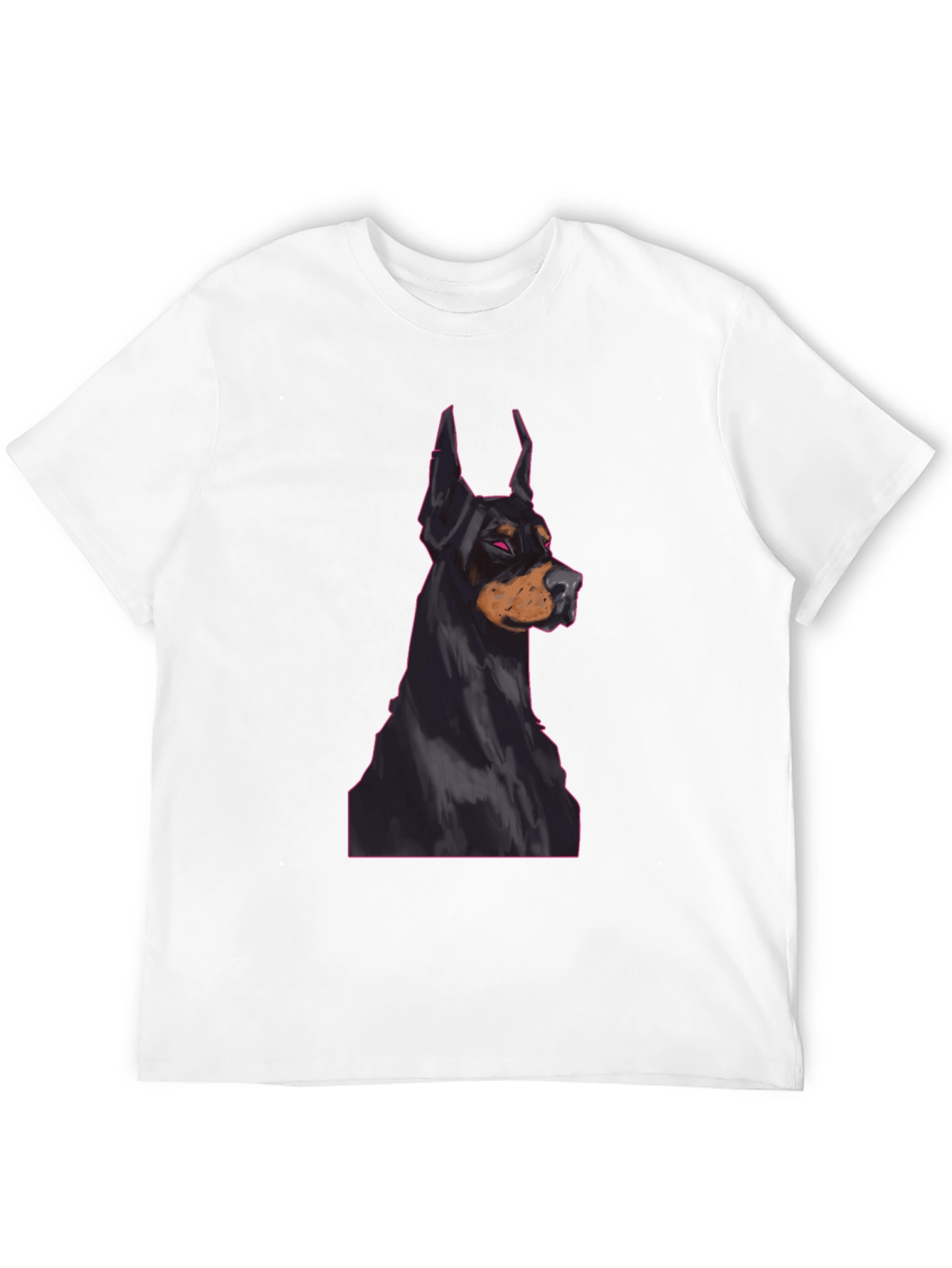 Doberman Dog Graphic Tee - Black Cotton T-Shirt