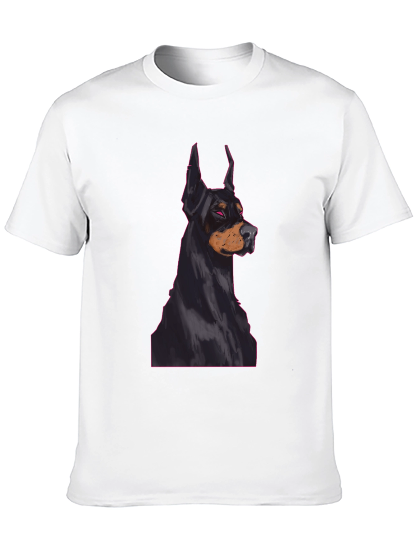 Doberman Dog Graphic Tee - Black Cotton T-Shirt