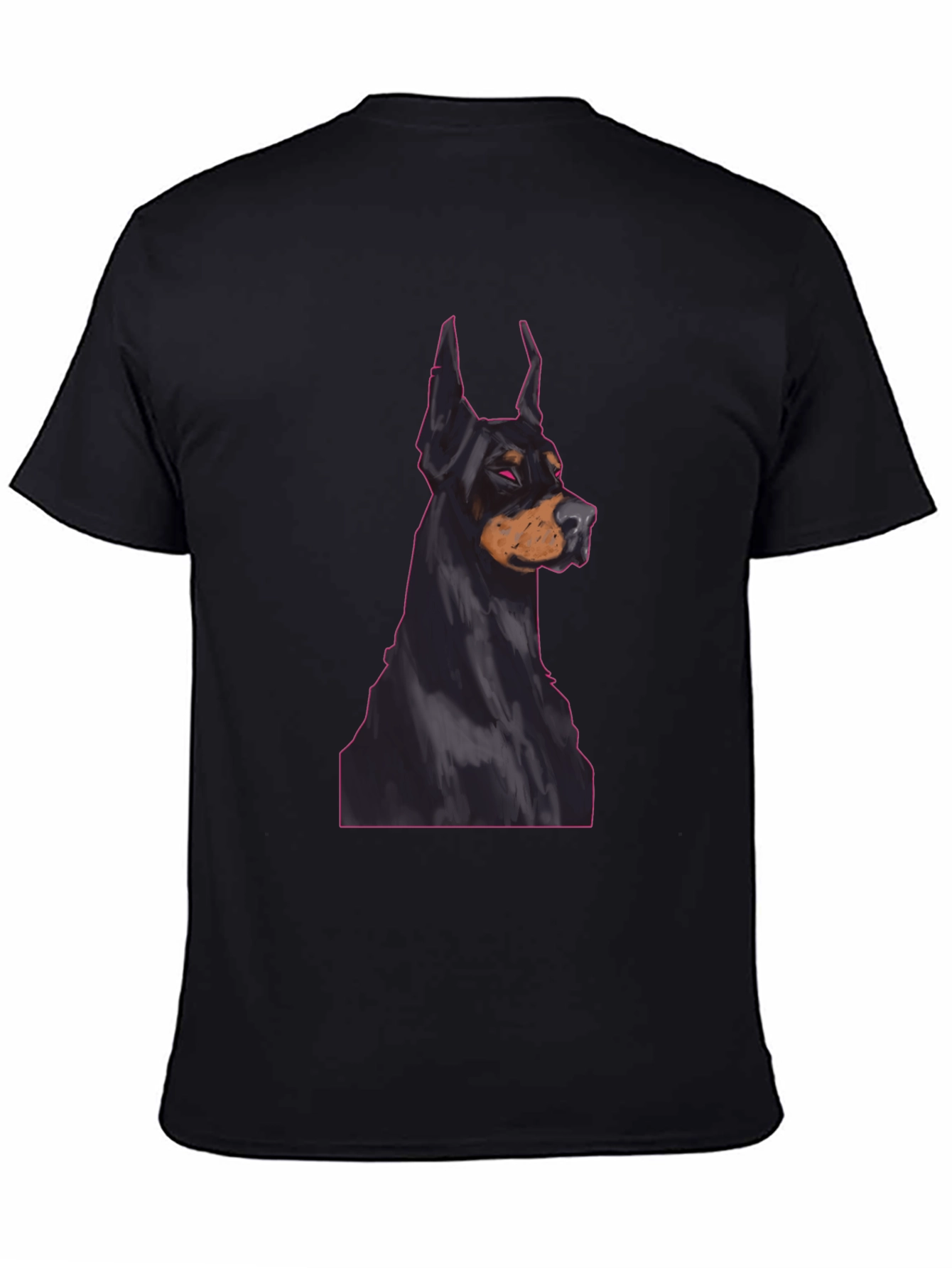 Doberman Dog Graphic Tee - Black Cotton T-Shirt