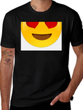 Emoji Heart Eyes Black T-Shirt