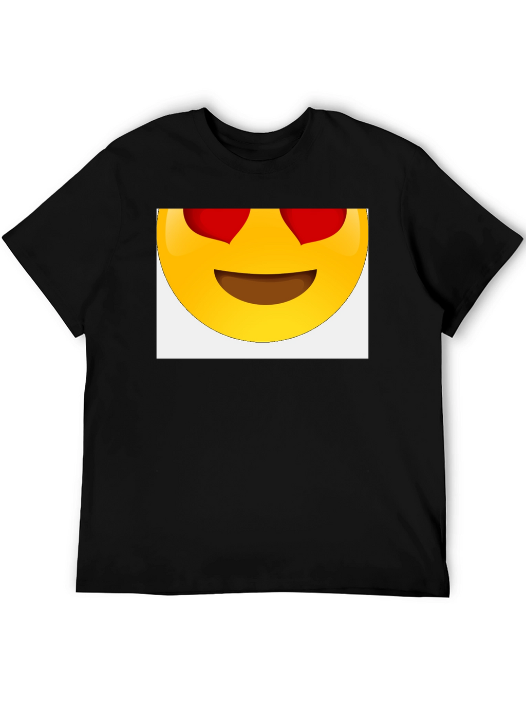 Emoji Heart Eyes Black T-Shirt