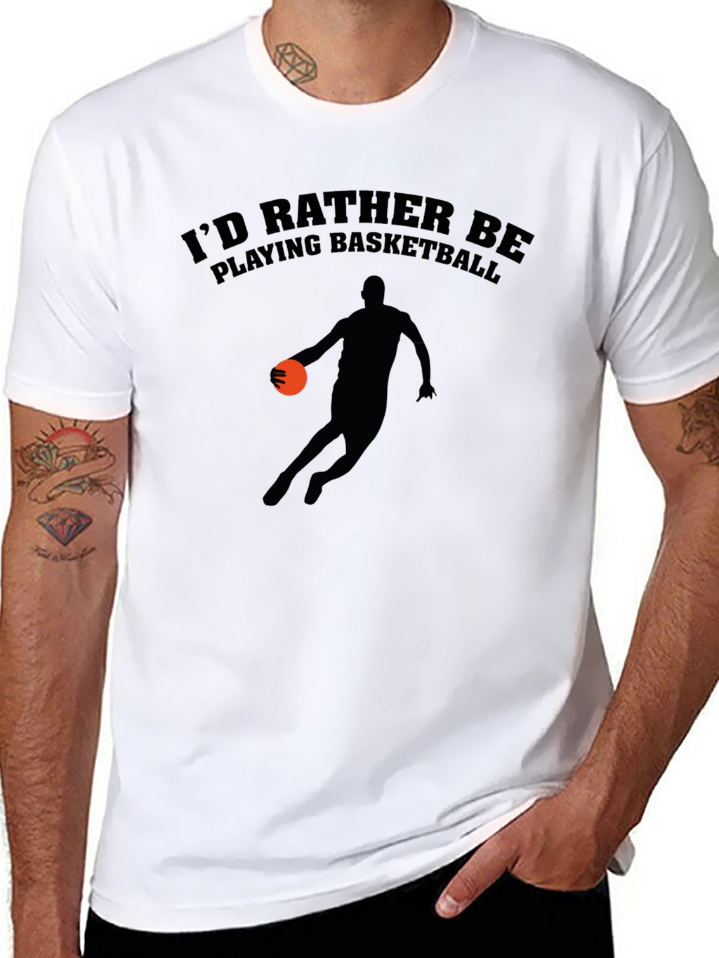 Basketball Player Graphic Black T-Shirt