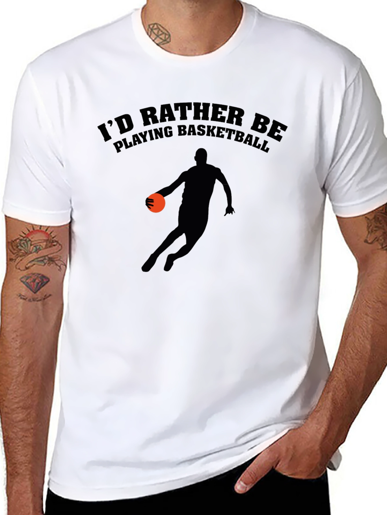 Basketball Player Graphic Black T-Shirt