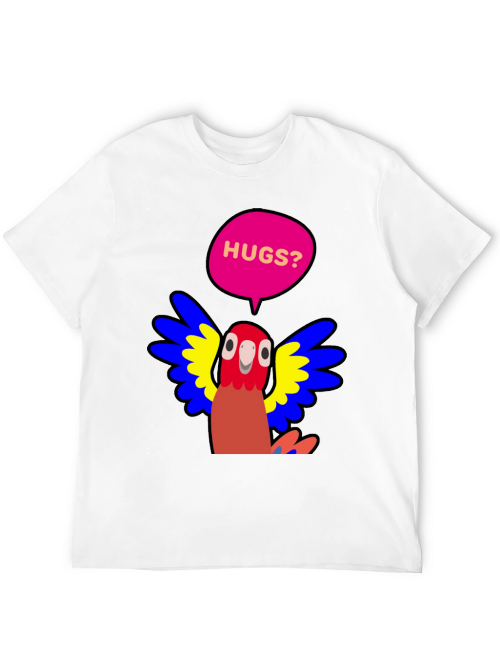 Hugs Parrot Graphic T-Shirt