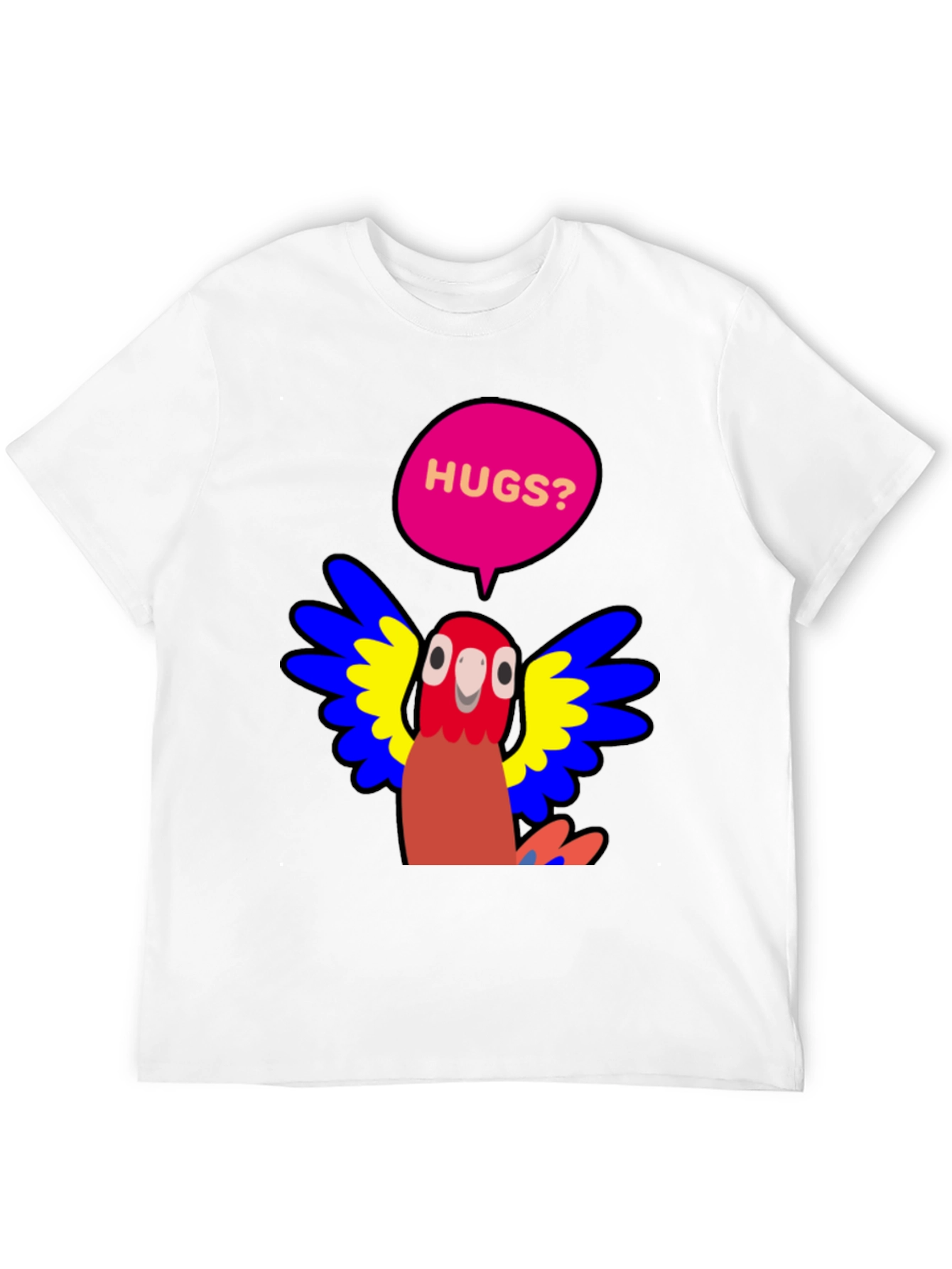 Hugs Parrot Graphic T-Shirt