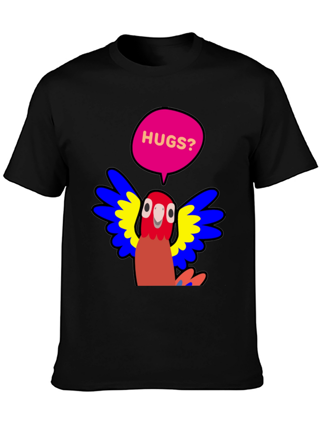 Hugs Parrot Graphic T-Shirt