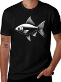 Fish Graphic Black T-Shirt