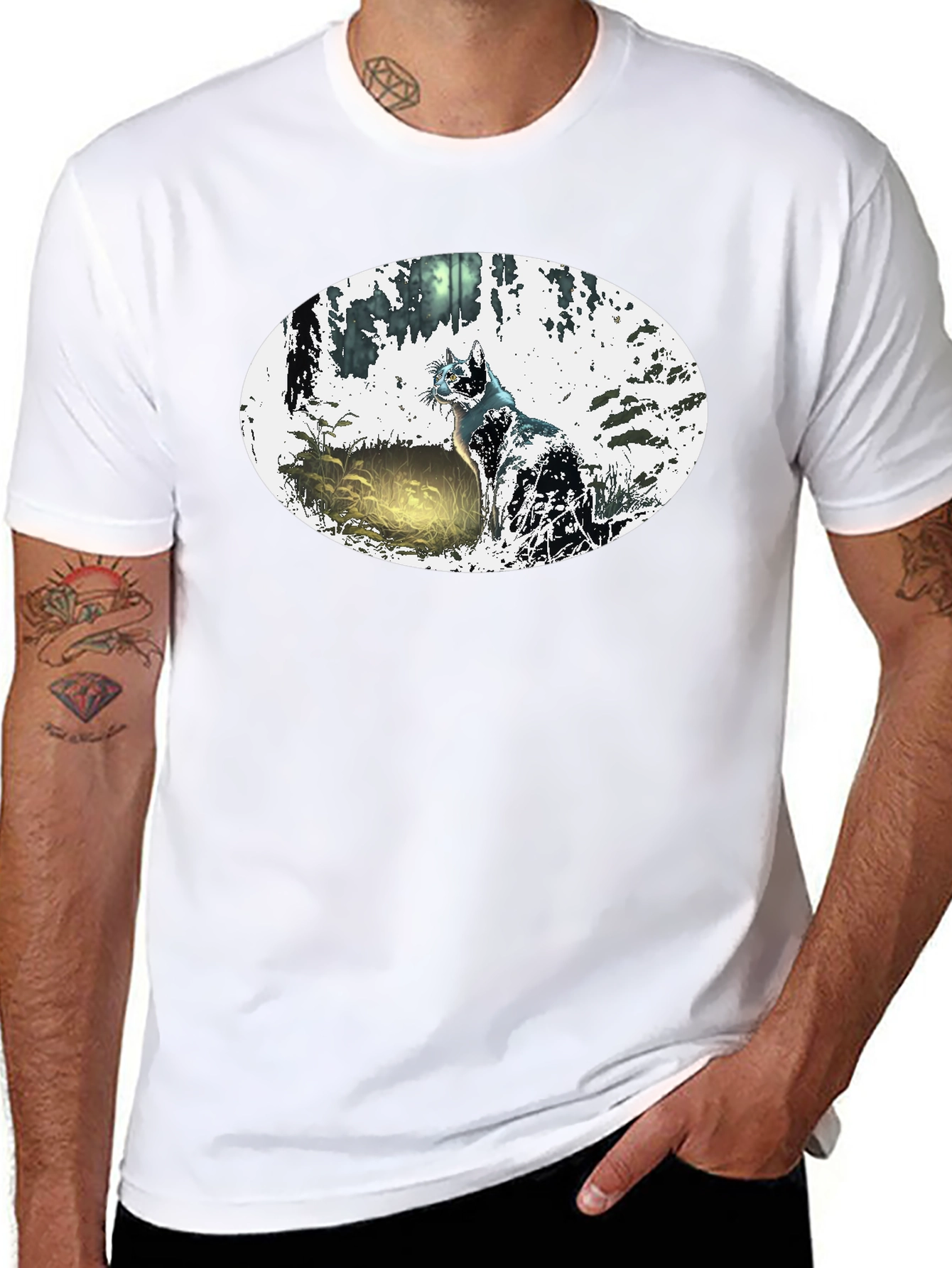 Mystic Cat Black T-Shirt