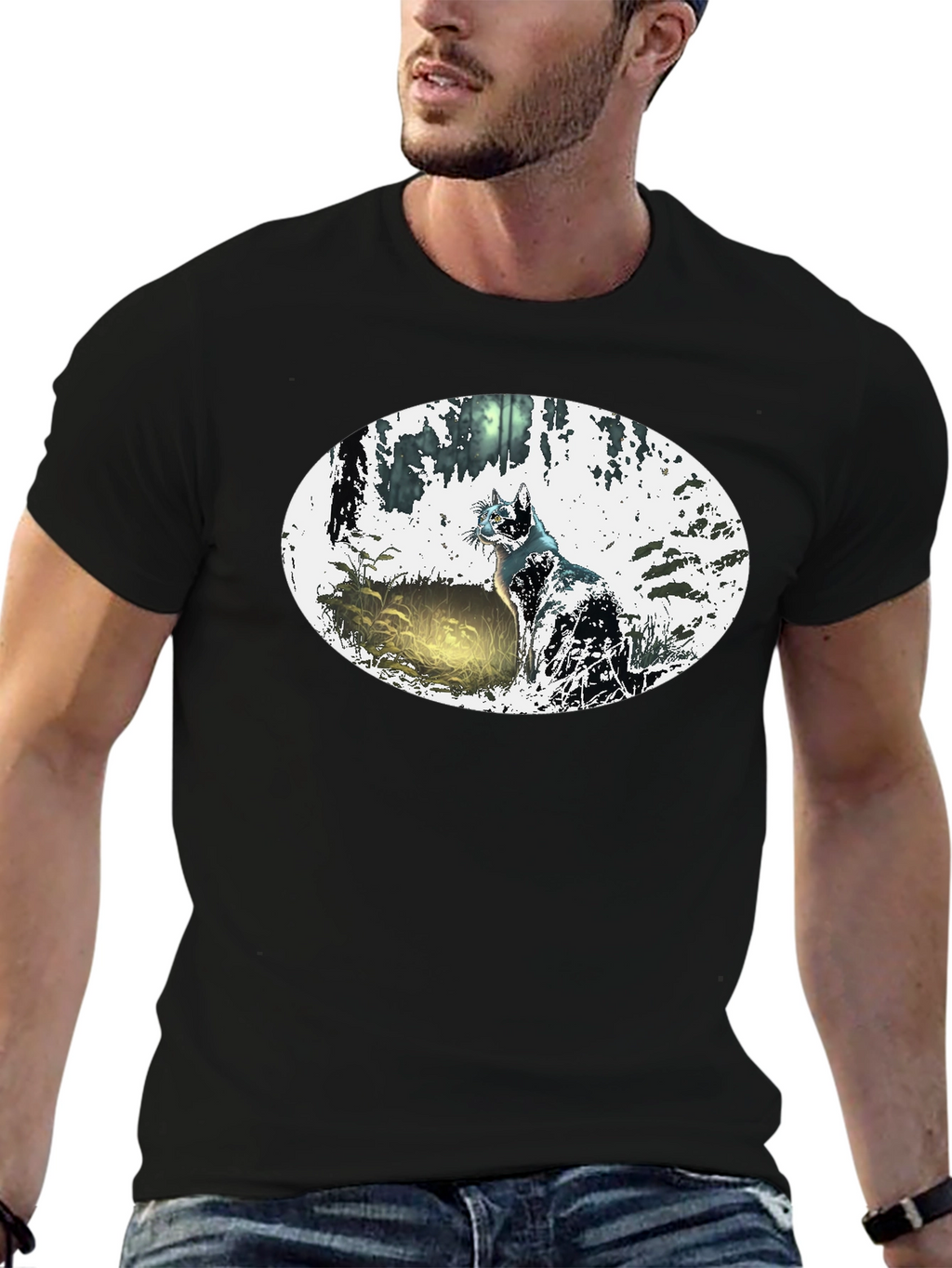 Mystic Cat Black T-Shirt