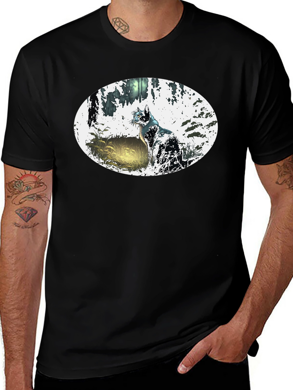 Mystic Cat Black T-Shirt
