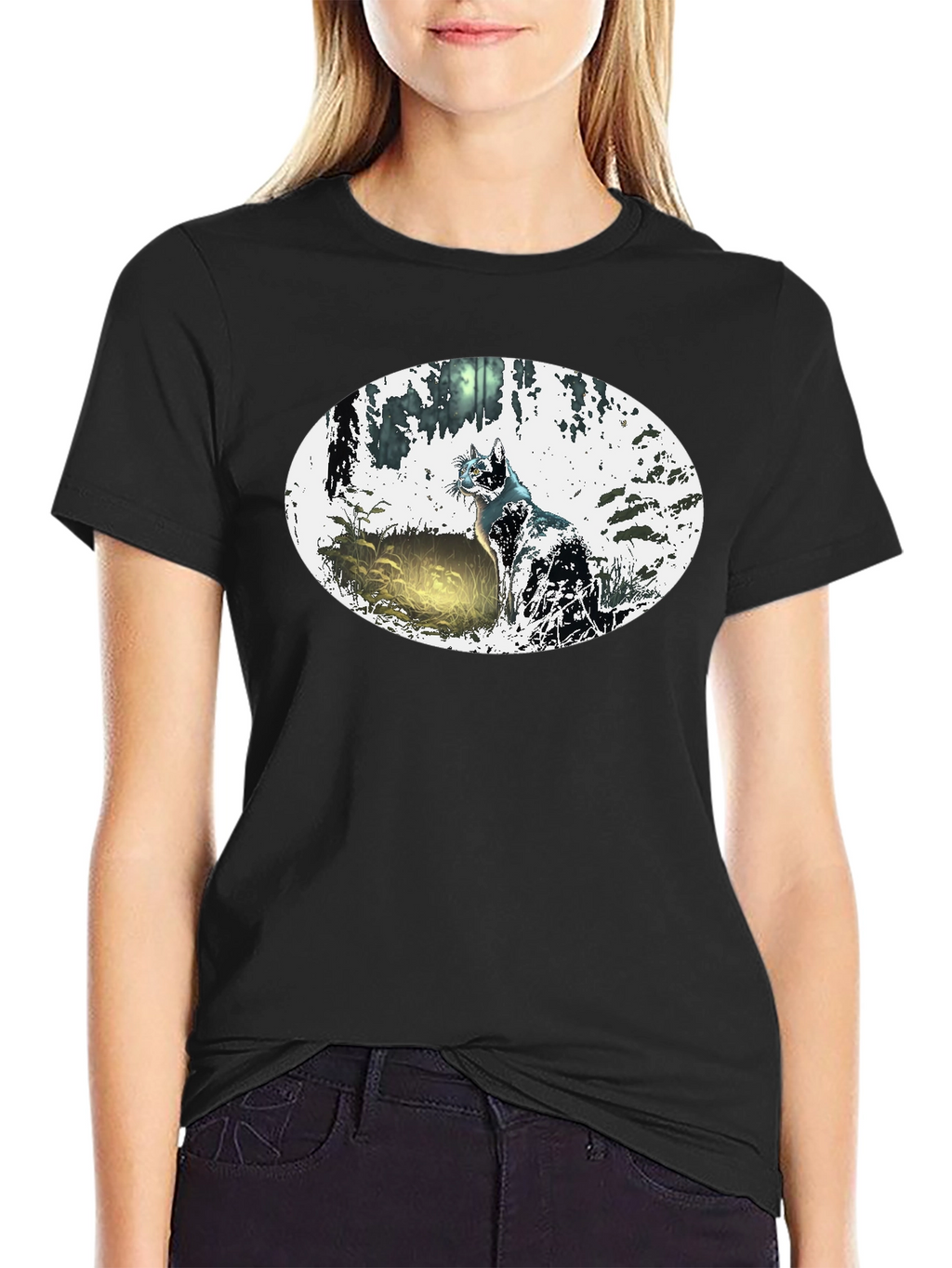 Mystic Cat Black T-Shirt
