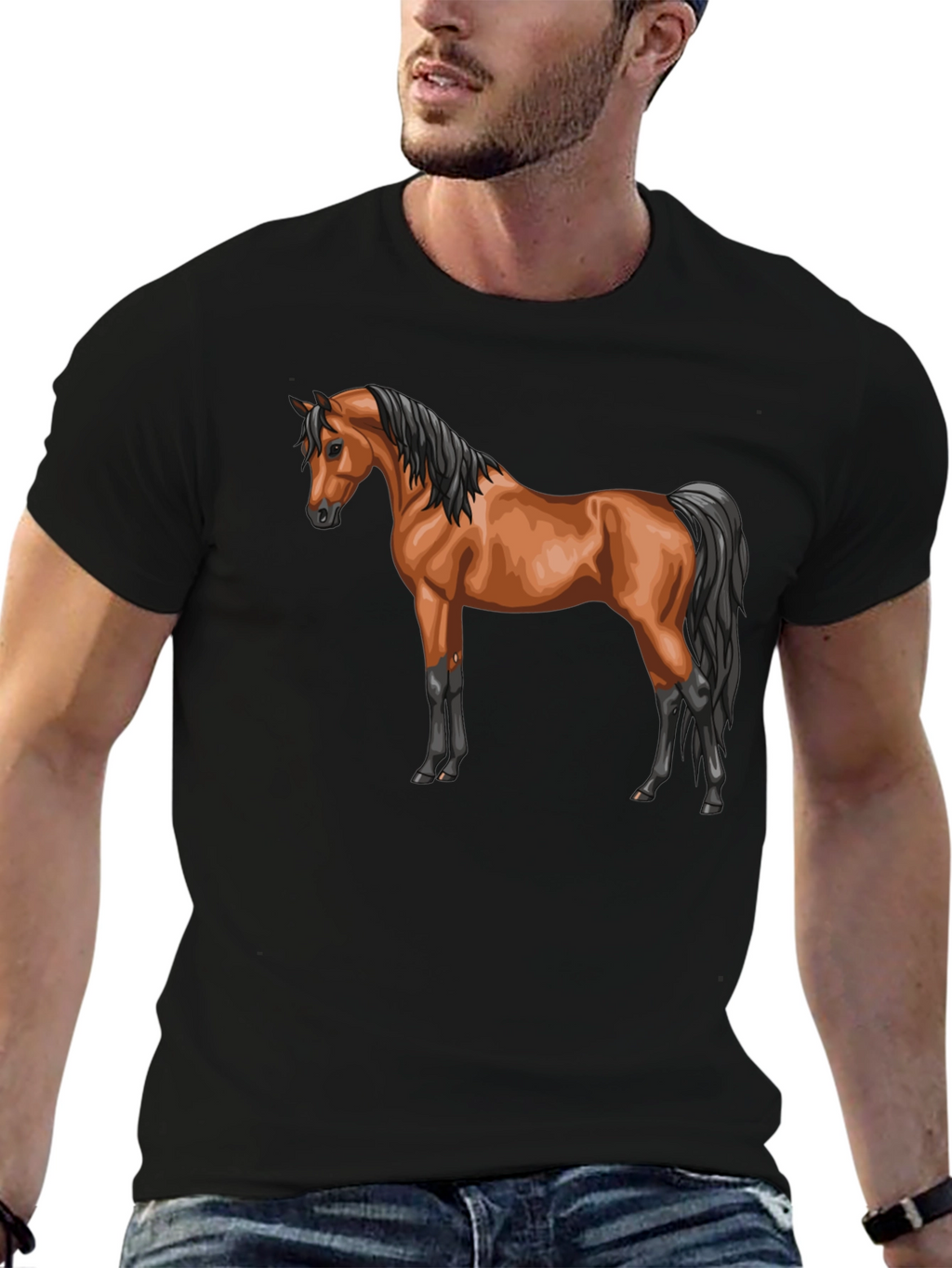 Horse Graphic T-Shirt Stylish Casual Tee