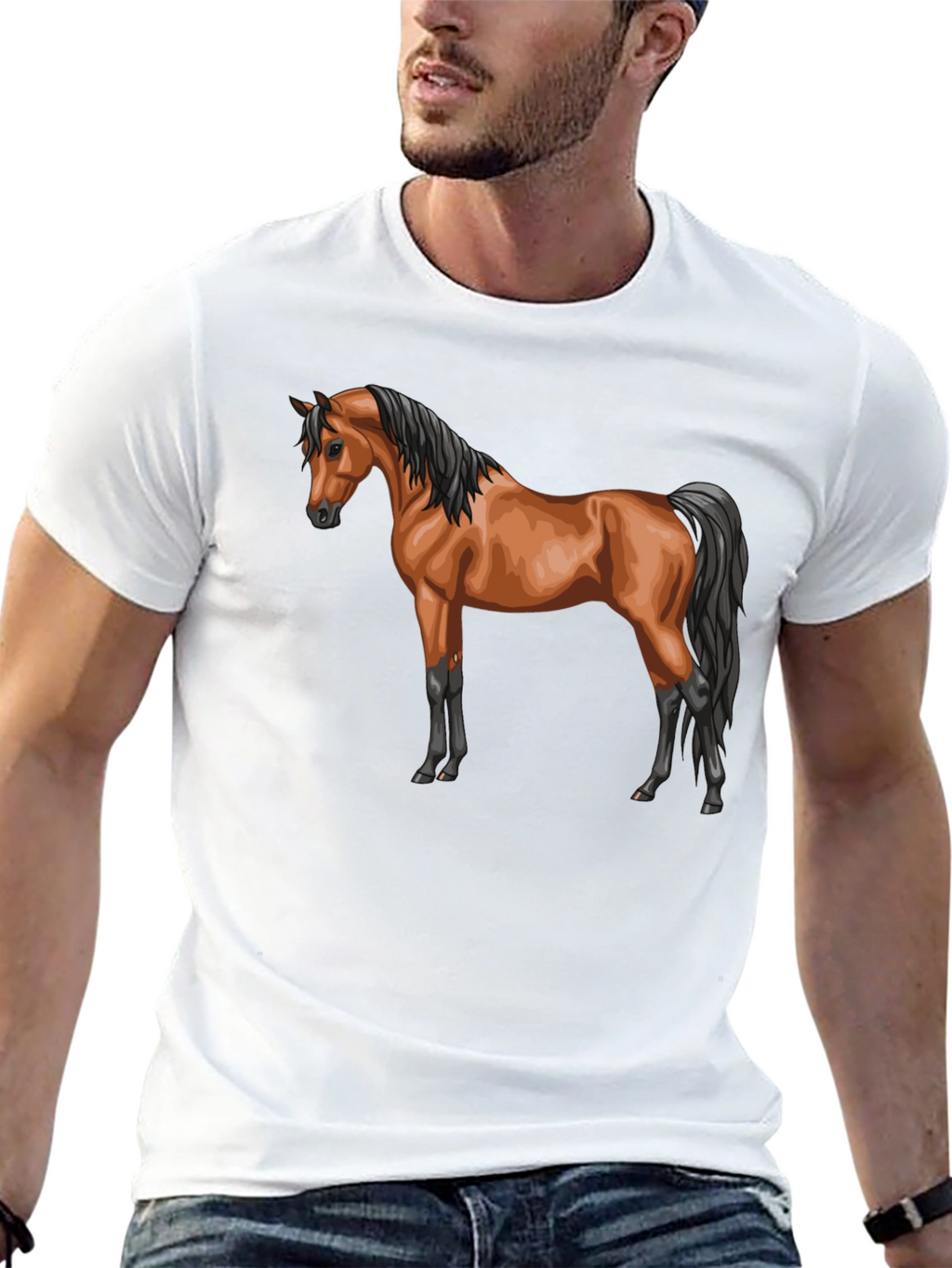 Horse Graphic T-Shirt Stylish Casual Tee