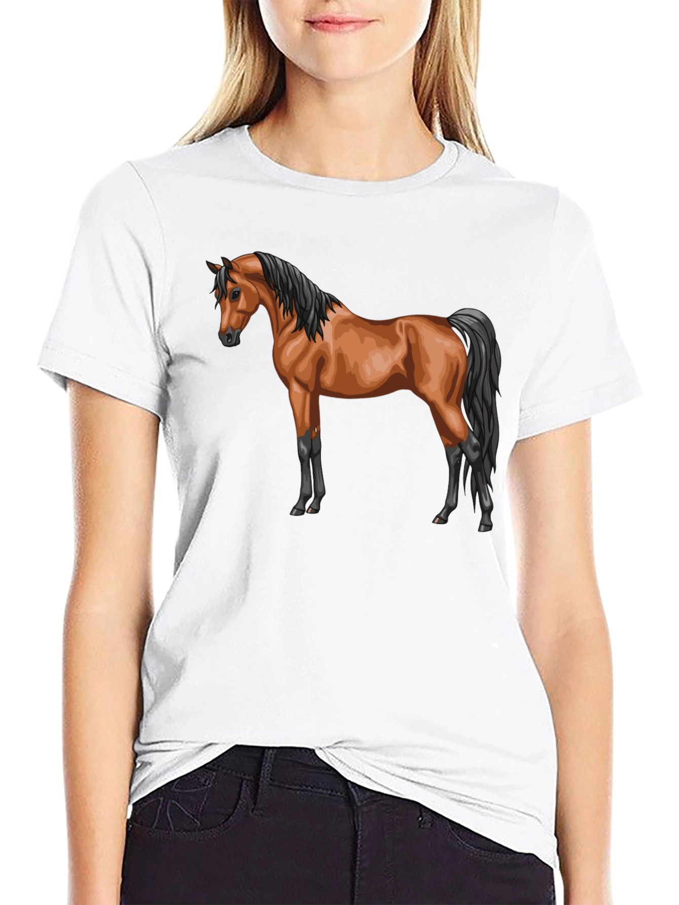 Horse Graphic T-Shirt Stylish Casual Tee