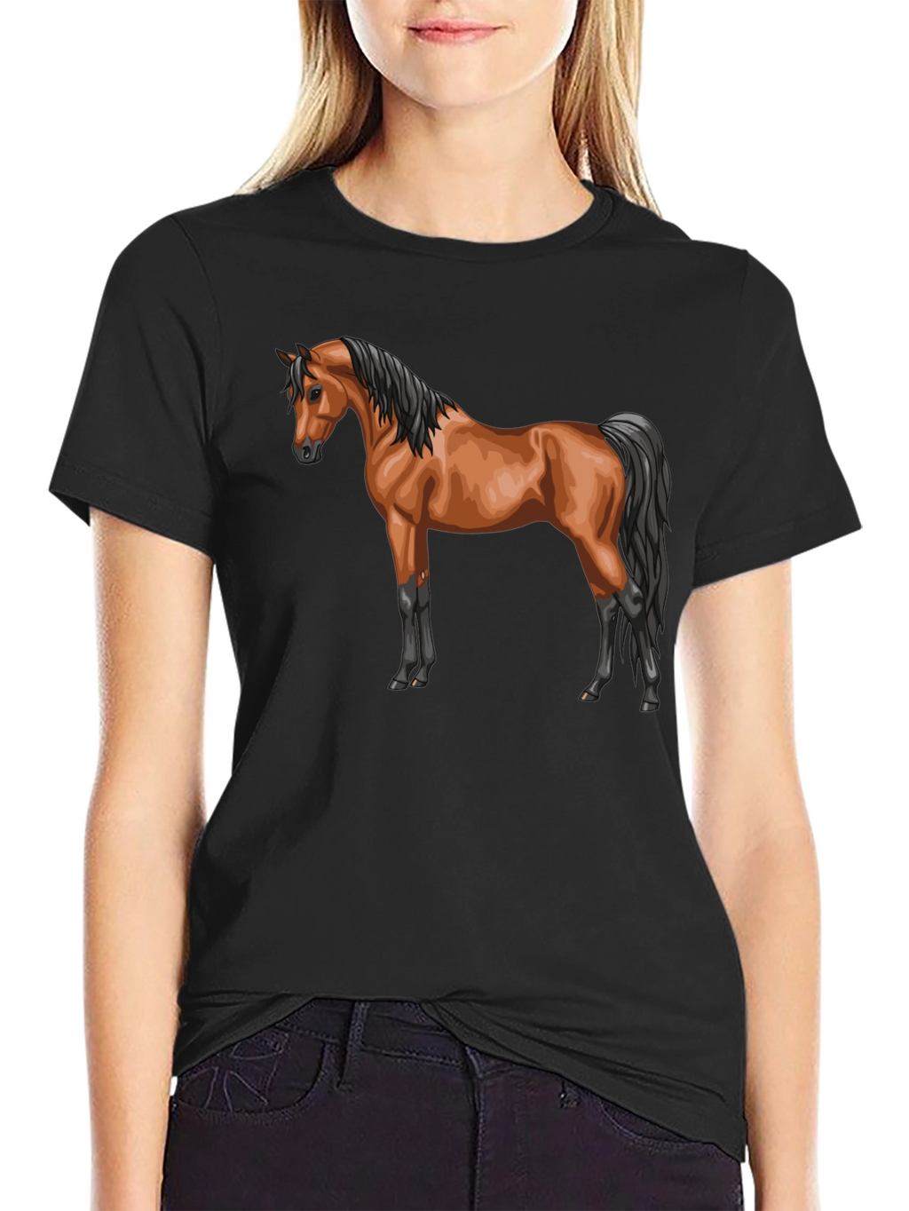 Horse Graphic T-Shirt Stylish Casual Tee