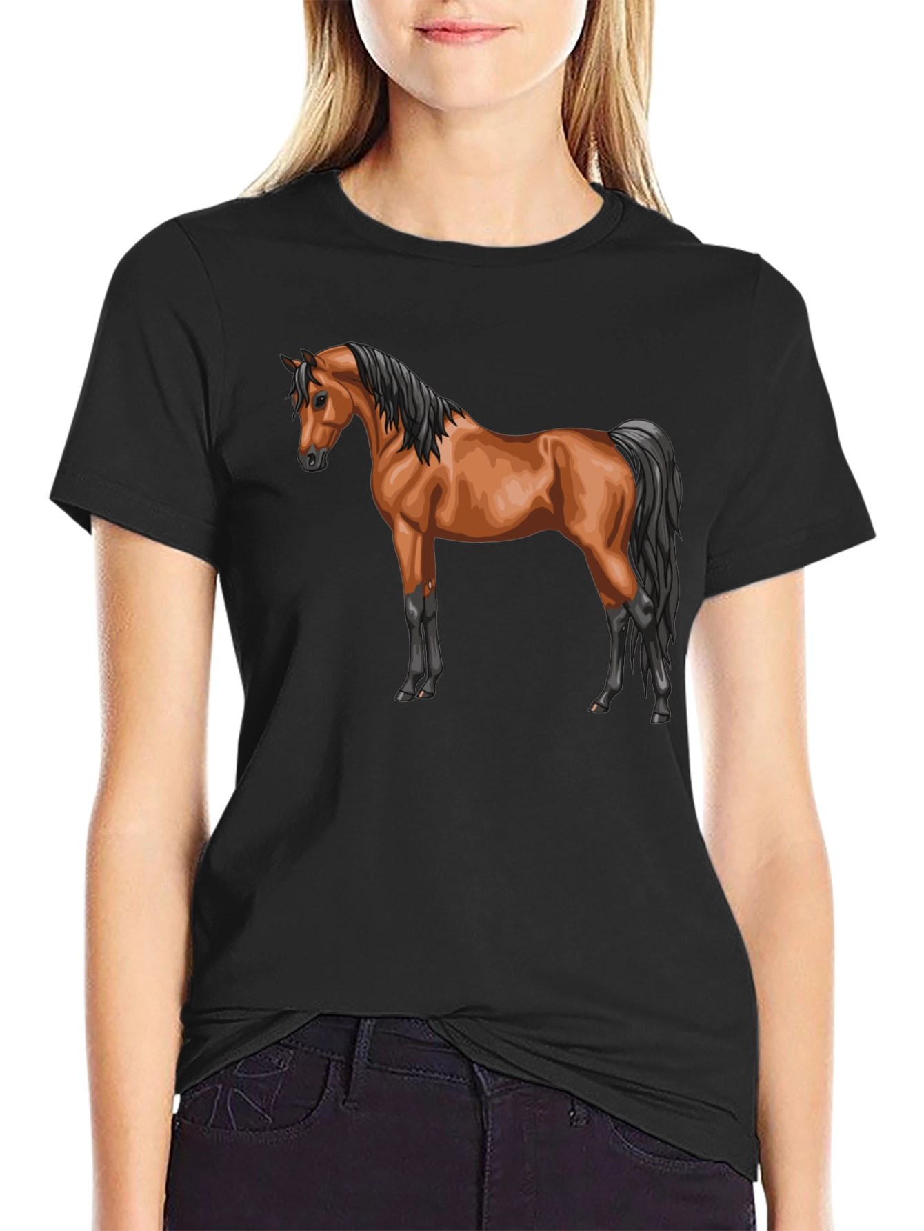 Horse Graphic T-Shirt Stylish Casual Tee