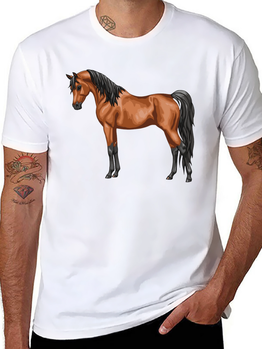 Horse Graphic T-Shirt Stylish Casual Tee