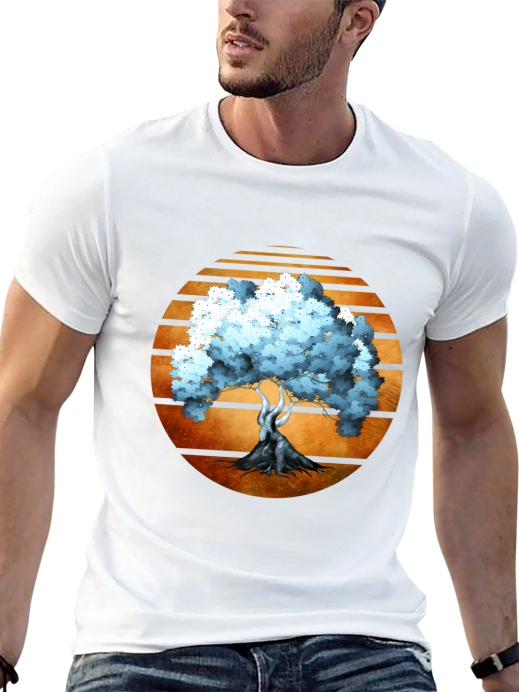 Sunset Tree Graphic Tee - Black