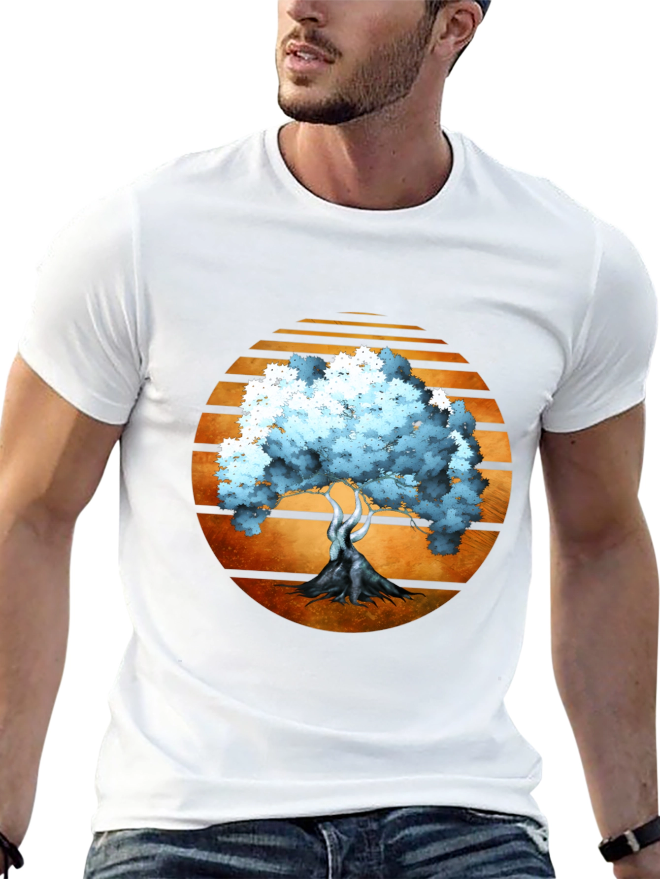 Sunset Tree Graphic Tee - Black