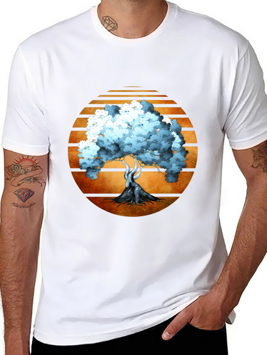 Sunset Tree Graphic Tee - Black